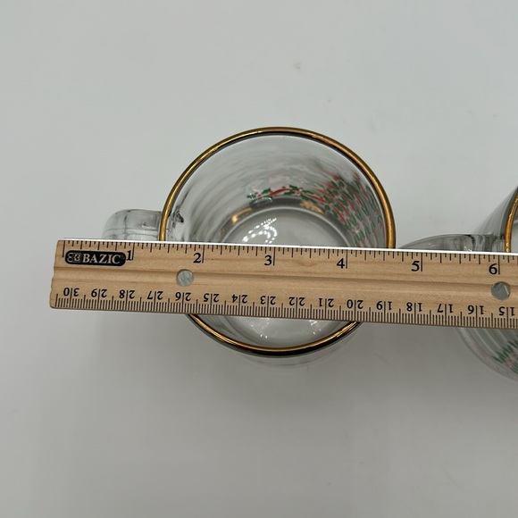 Libbey Glass Coffee Mugs Christmas Holly & Ribbon set of 2 - Picture 14 of 16